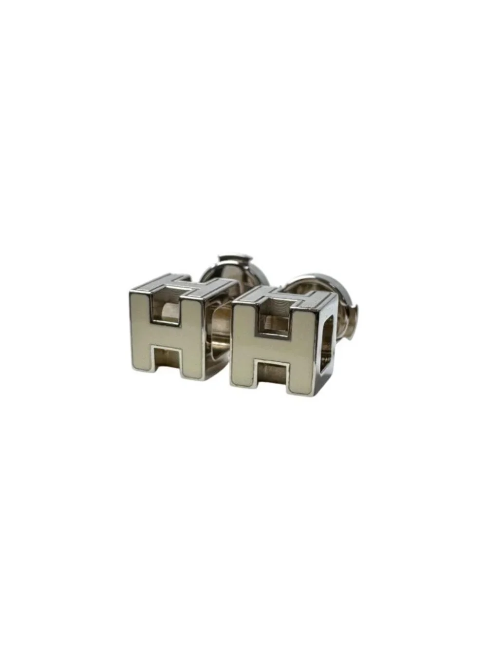 Hermes Cage de Ash Cube Earrings